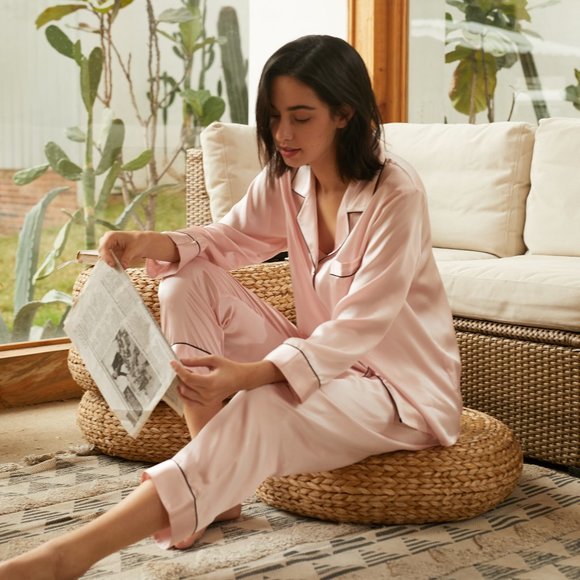 22MM Organic Silk Pajamas Button Down Pant Pick - Picture 6 of 6